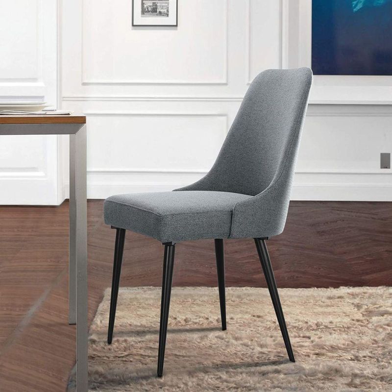 Top Quality Nordic Restaurant PU Leather Upholstered Dining Chair with Solid Wood Legs