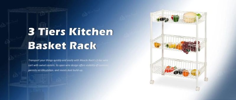 New Arrivals 3 Tiers Rack Basket Trolley for Restaurant Kitchen