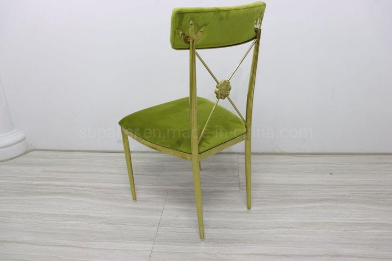 Luxury Gold Stainless Steel Velvet Cover Wedding Chair for Sale