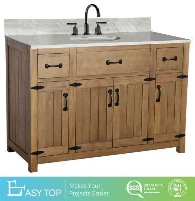 Customized Hotel Classic Style Deep Used Wooden Bathroom Vanity Cabinet