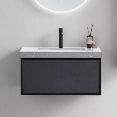 Modern Floating Bathroom Vanity Wall Mounted with Sink, Side Cabinet for Option