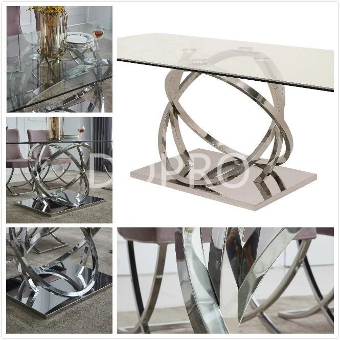 New Design Dining Table with Glass or Marble Top