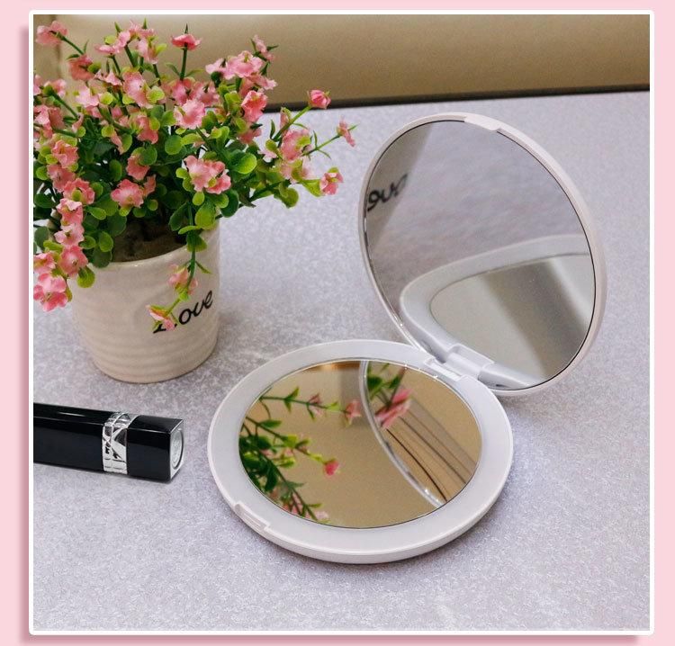 Portable Makeup Mirror Small LED Mirror with 5X Magnifying Mirror Cute Mirror