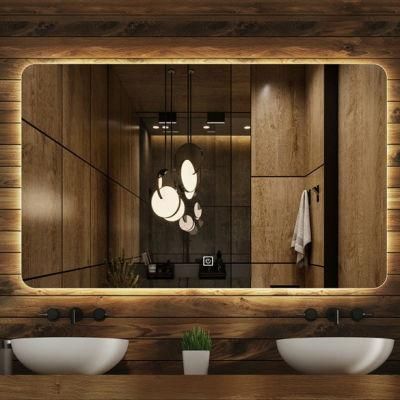 Bath Mirror Smart Bathroom Fitting Mirror Illuminated Backlit LED Long Wall Mirror with Magnifier and Digital Clock