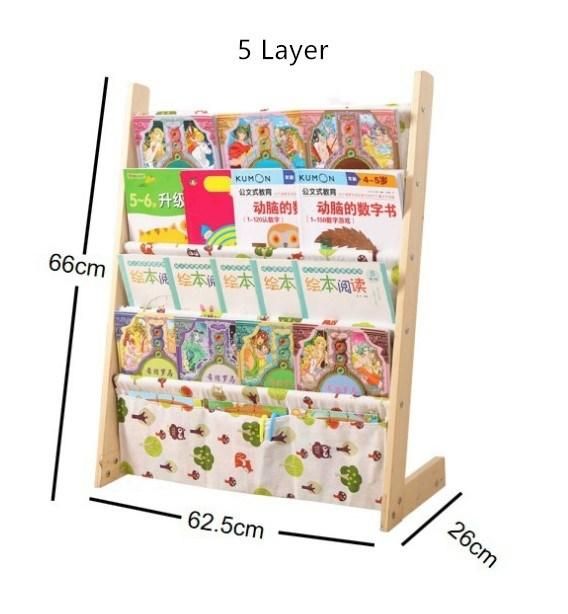 Wooden Office Furniture 5 Layer Bookrack Bookshelf for School