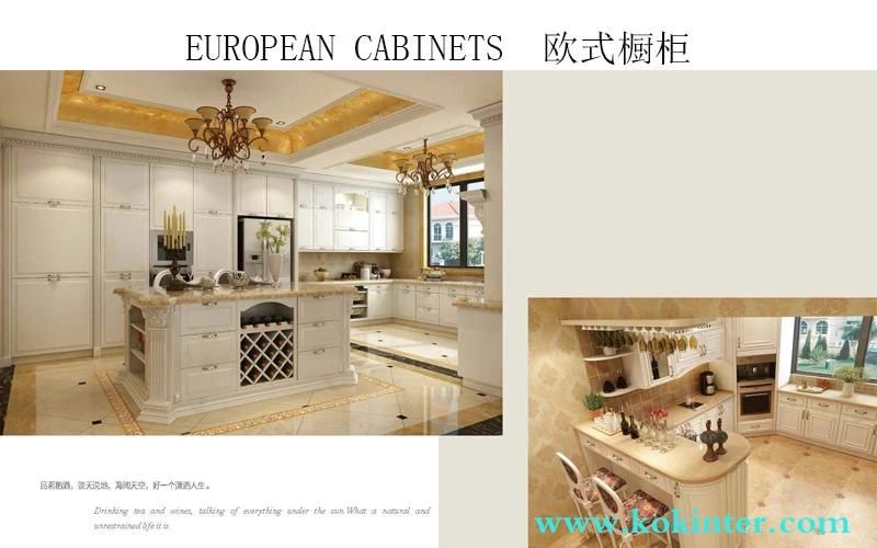 MDF/MFC/Plywood Particle Board European Kitchen Cabinets of Kok008
