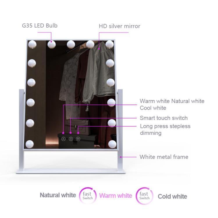 Wholesale Beauty Cosmetics LED Hollywood Table Salon Makeup Mirror