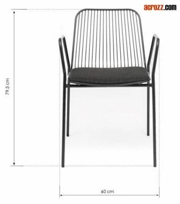 String Steel Wire Armchair Outdoor Furniture Stackable Modern Design