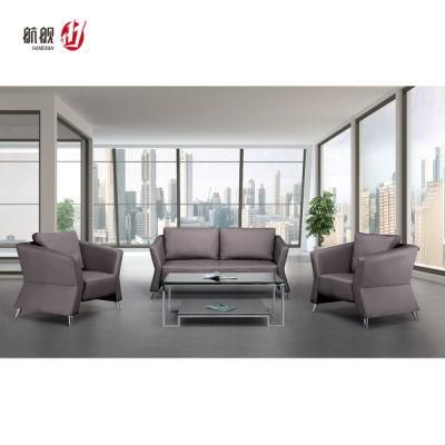 Modern Luxury Leather Office Furniture Gray Office Sofa Set