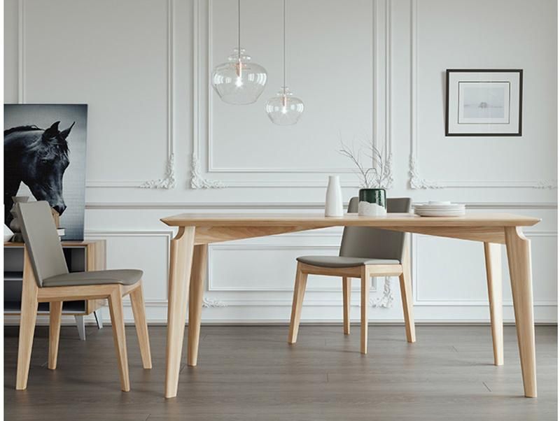 Modern MDF Wood Oak Kitchen Rectangle Dining Table Set