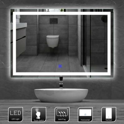 Illuminated LED Bathroom Mirrors Light up Touch Switch Mirror with Demister Pad