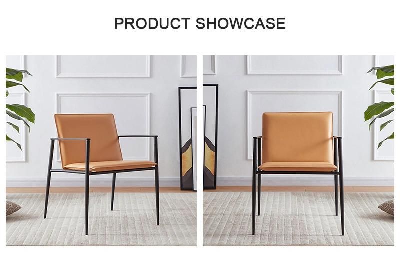 Simple Fashion Office Furniture Metal Frame Arm Dining Chair