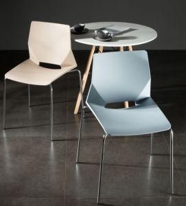 Modern Office Furniture Chromed Living Room Furniture Plastic Training Chair with Steel Metal Legs