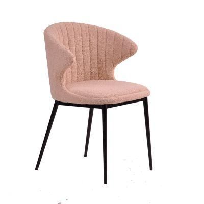 Wholesale Modern Fabric Dining Chair with Black Powder Coated Legs