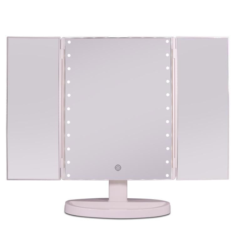 Manufacturer Tri-Fold Lighted Vanity Makeup Mirror with Organizer Girl′s Gift