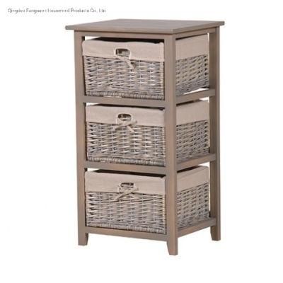 Wicker Drawers Modern Corner Showcase Divider Cabinet Furniture Wood