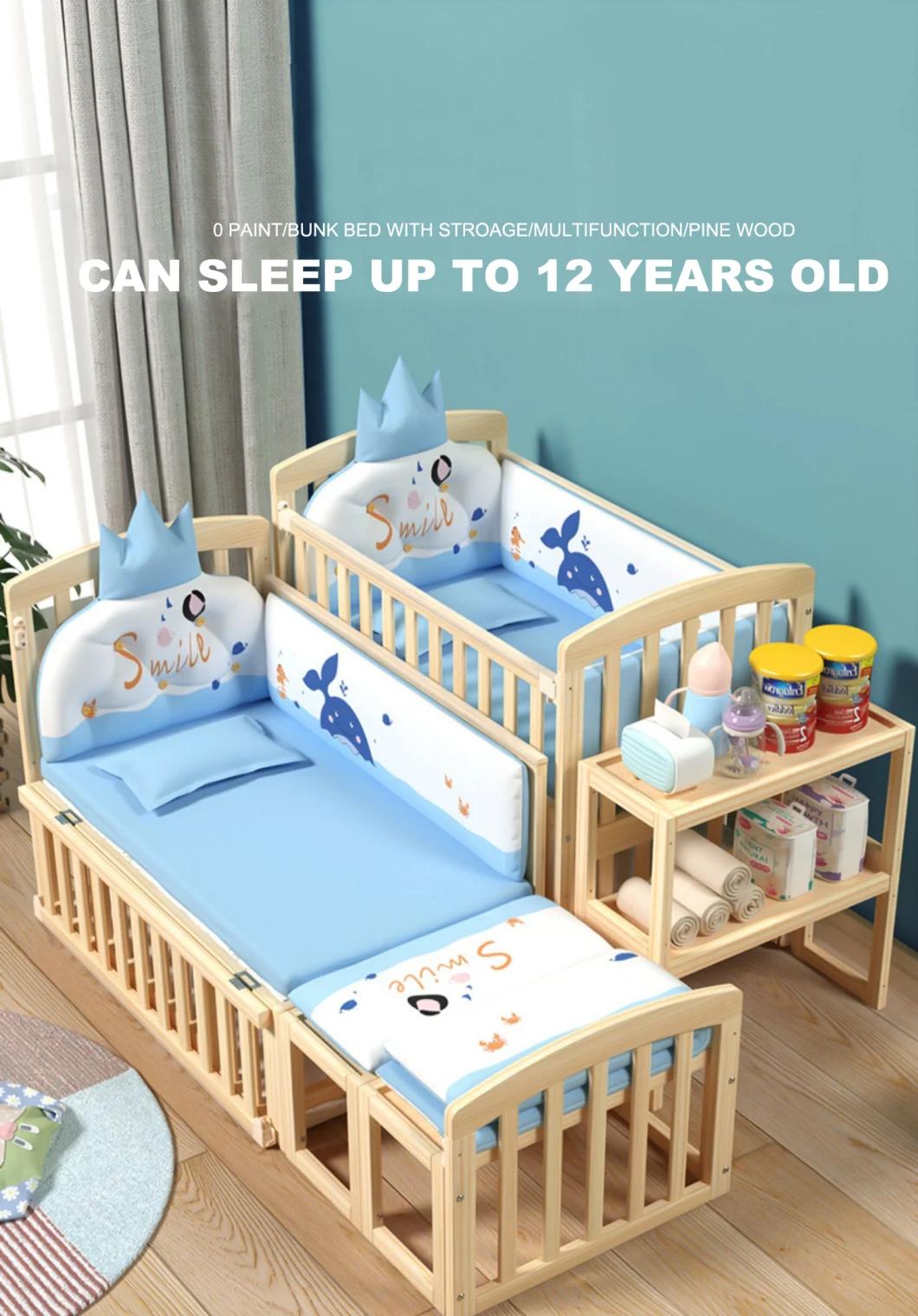 Manufacturer Custom Baby Bed Cot Nursery Furniture for Growing