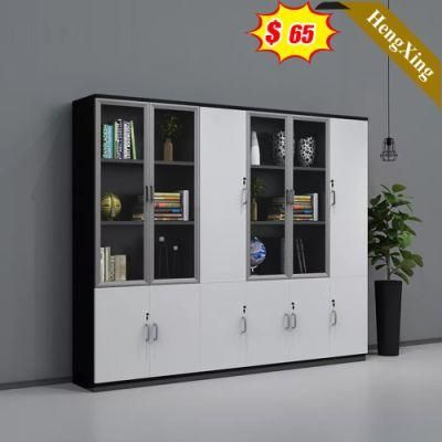 Latest Style White Mixed Black Color China Factory Wooden Office School Furniture Company Library Storage Drawers File Cabinet