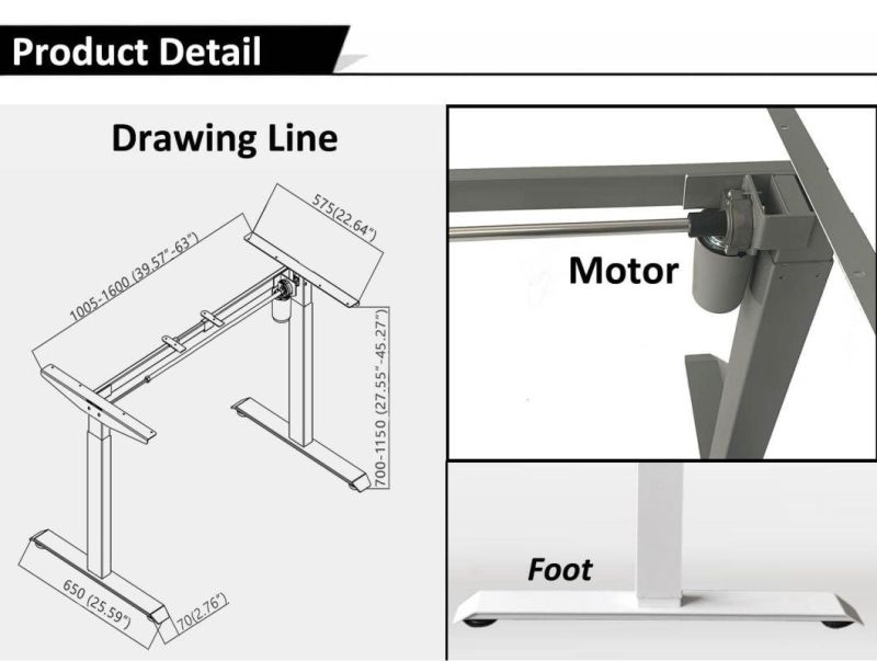 5 Years Warranty Smart Modern Design Electric Height Ajustable Desk Frame Sit Standing Desk