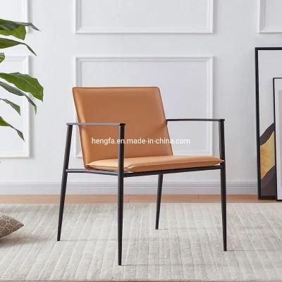 Simple Fashion Office Furniture Metal Frame Arm Dining Chair