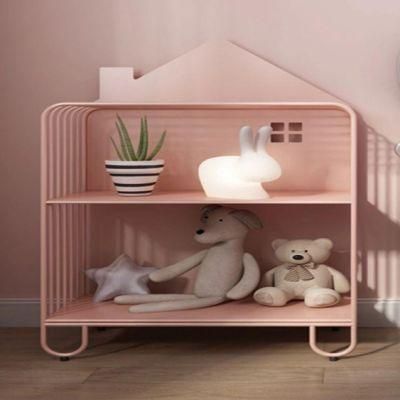 Modern Metal Living Bookshelf Cabinet in Home Kids Children