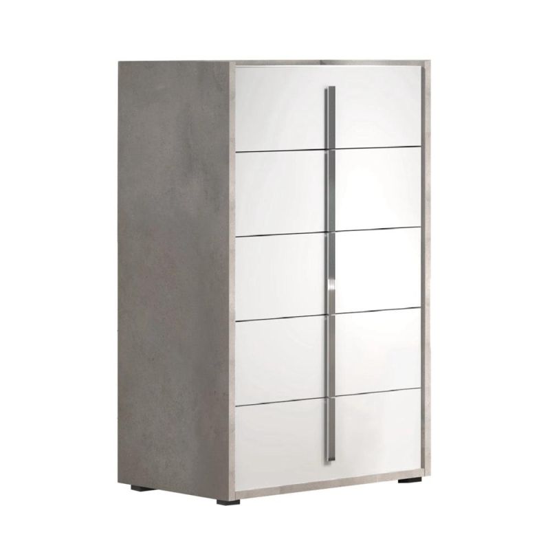 Nova Premium Modern Gray & White Matt Lacquer Finish Bedroom Sets Furniture for Home