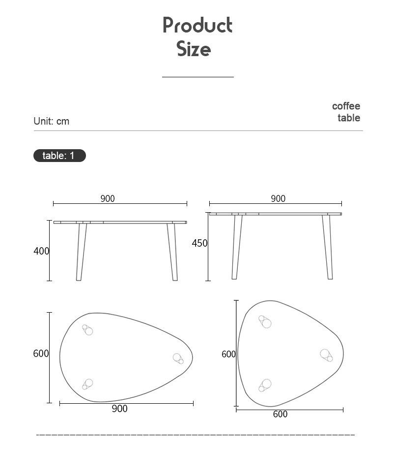 Wholesale Simple Home Combination White Iron Top Coffee Table for Living Room