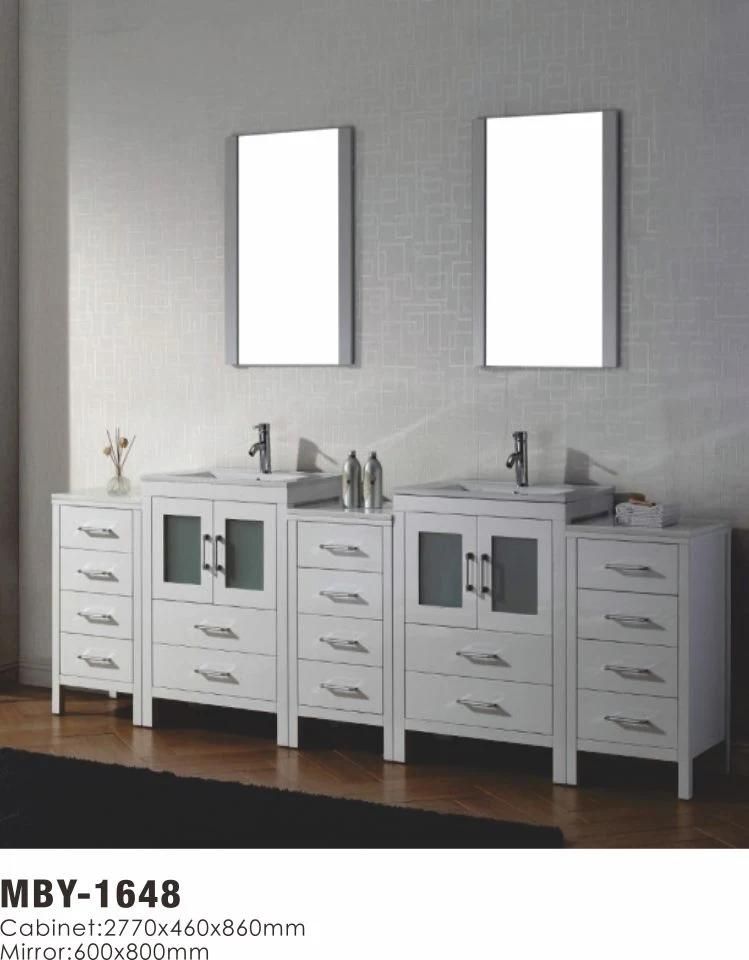 Modern MDF Bathroom Cabinets Double Sink Bathroom Furniture