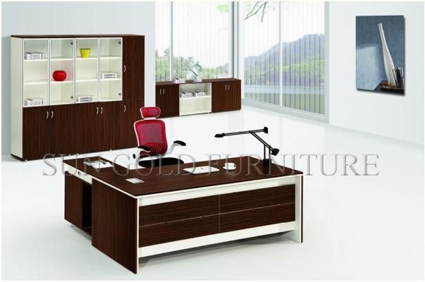 Modern Light Color L Shape Corner Wooden CEO Office Desk