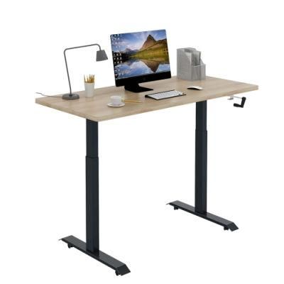 Modern Two Legs Table Hand Crank Height Adjustable Desk