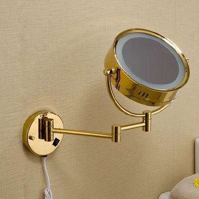 Makeup Cosmetic Lighting Gold Round Mirror