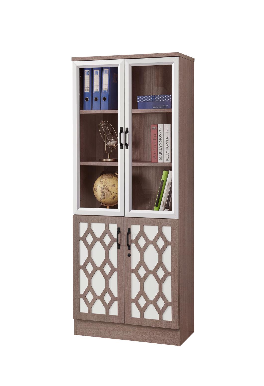 Hot Sale Modern Design MDF Luxury Wooden 2 Doors Bookshelf Office Bookcase
