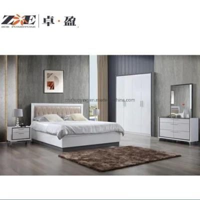 Modern Apartment House Design High Glossy Painting Double Bed Designs Storage Bed Bedroom Furniture
