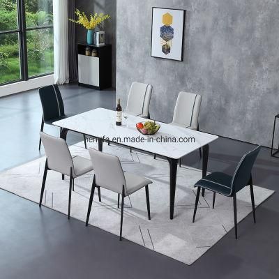 Wholesale Restaurant Dinner Table Frame Metal Legs Marble Dining Table