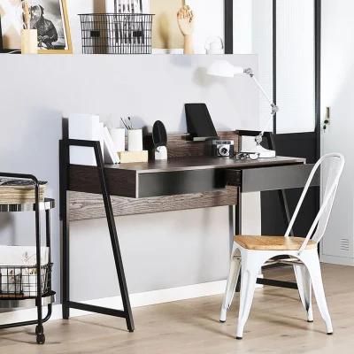 China Commercial Latest Design Easy Assembly Professional Corner Bookshelf and Drawer Convertible Metal Frame Study Office Desk