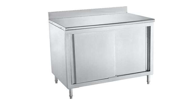 Two Layer Stainless Steel Cabinet Work Table for Restaurant Kitchen