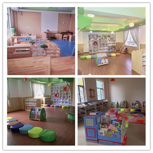 Preschool and Kindergarten Kids Furniture, Modern Wooden Classroom Library Furniture, Children Read Room Furniture