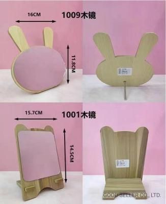 Wholesale Hot Selling Customized Animal Decoration Stand Wood Bamboo Makeup Mirror