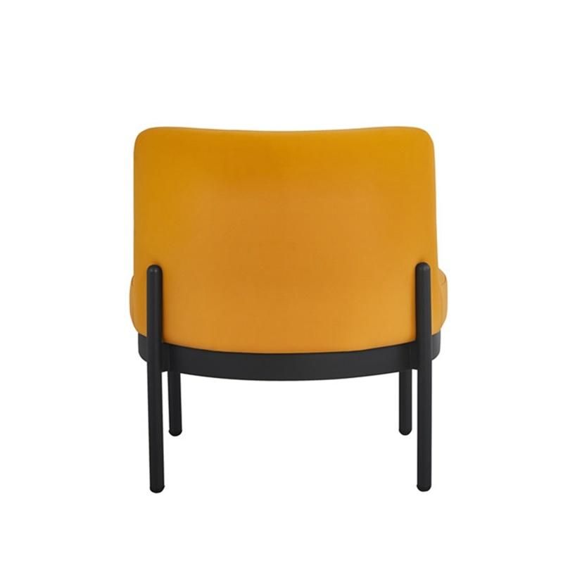 Modern Style Silla Nordica Chaise Scandinave Living Room Furniture Single Yellow Fabric Round Seat Lounge Leisure Chair