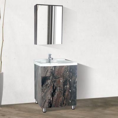 China Factory Wholesale Simple PVC Bathroom Vanity with Mirror Cabinet