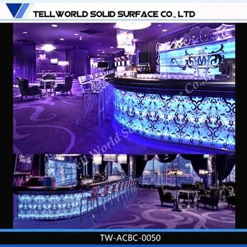 Customied Solid Surface Night Club LED Bar Counter for Sale