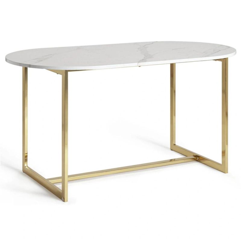 Modern Hot Sale Gold Round Marble Top Dining Table