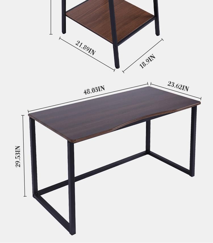 Metal Iron Frame Wooden School Home Student Desktop Computer Learning Study Table Desk