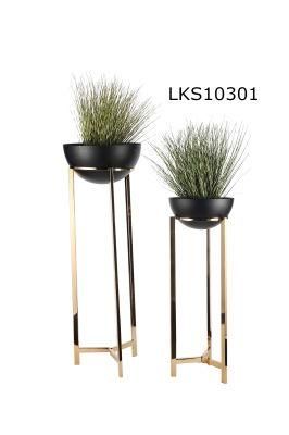 Modern Design Home Balcony Garden Plant Stand with Metal Frame and Flower Pot Furniture