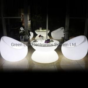 Round LED Light Party Coffee Bar Table Luminous Furniture Outdoor Waterproof Colored Light Table for Sale