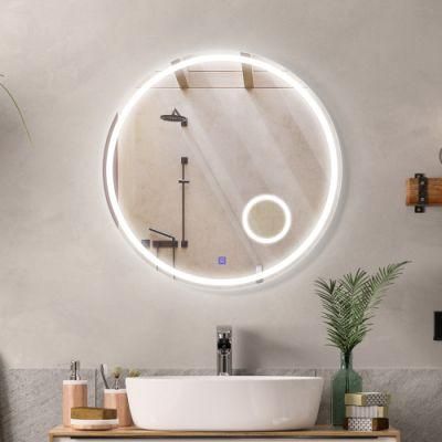 Wall Mounted LED Lighted Vanity Bathroom Slivered Mirror with Anti-Fog