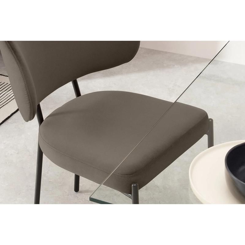 Simple Style Armless Velvet Cheap Dining Chair with Wing Back