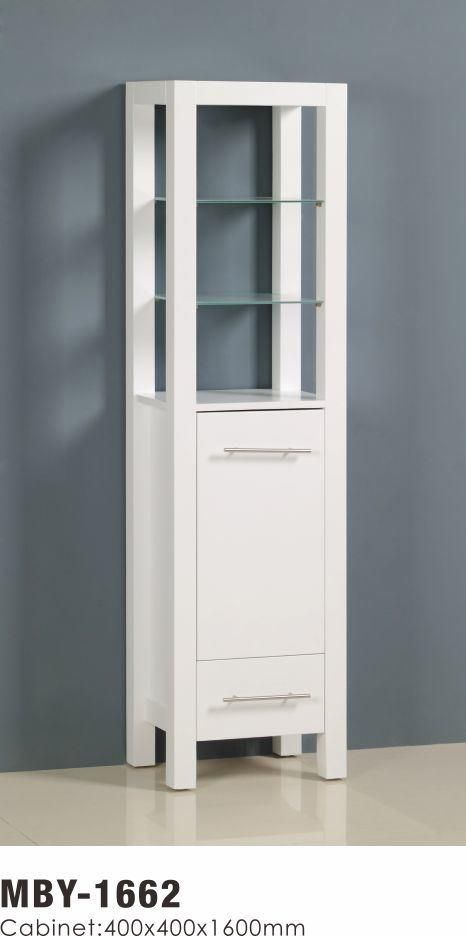 Solid Wood Side Vanity Tall Bathroom Furniture Cabinet