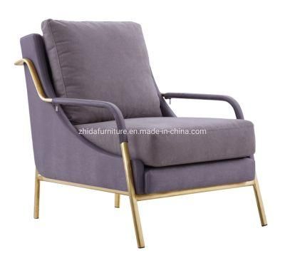 Modern Furniture Gold Frame Hotel Lobby Bedroom Fabric Chair