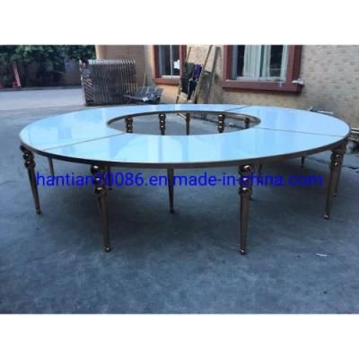 Hotel Lobby Furniture Event Dining Stainless Steel Gold Round Wedding Table